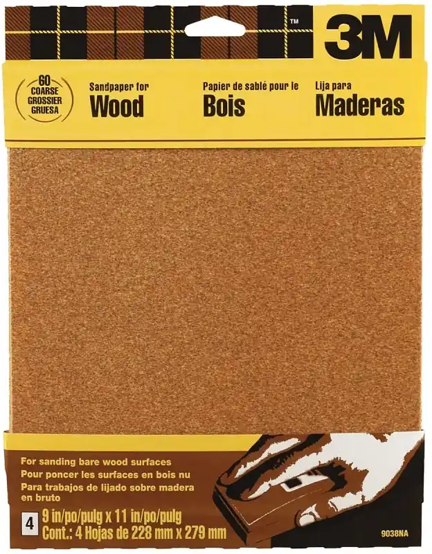 4-Pack 9 X 11-Inch 60-Grit Garnet Sandpaper