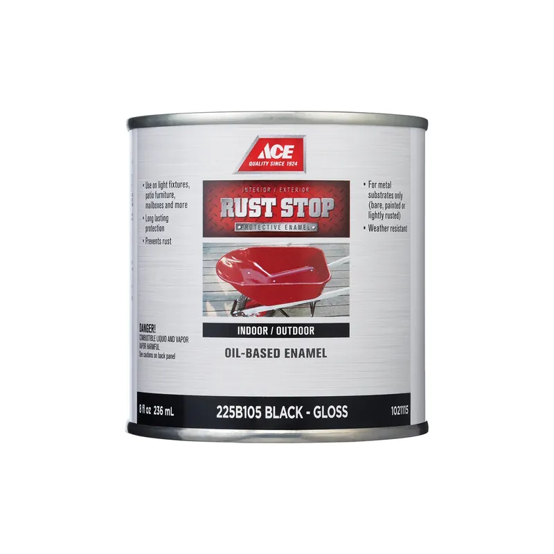 Rust Stop Indoor/outdoor Gloss Black Oil-based Enamel Rust Preventative Paint 1/2 Pint
