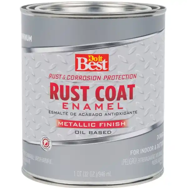 X-O Rust Premium Anti-Rust Oil-Base Enamel, Aluminum Gloss, 1 Qt.