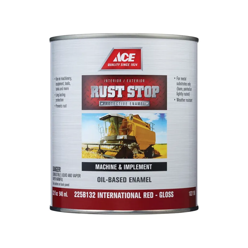 Rust Stop Indoor/outdoor Gloss International Red Oil-based Enamel Paint 1 Quart