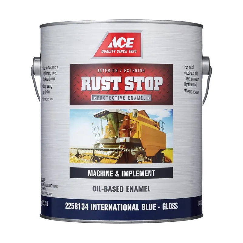 Ace Rust Stop Indoor/outdoor Gloss International Blue Oil-based Enamel Rust Prevention Paint 1 Gal