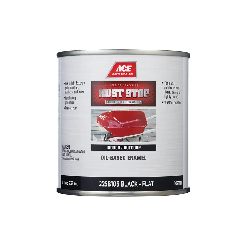 Rust Stop Indoor/outdoor Flat Black Oil-based Enamel Rust Preventative Paint 1/2 Pint