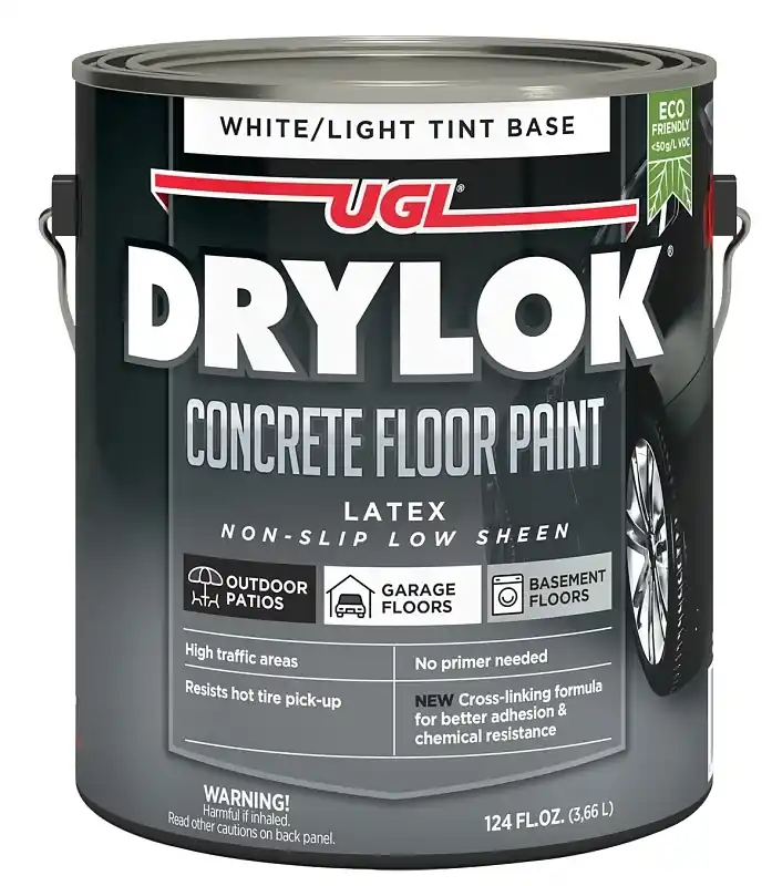 Concrete Floor Paint, Non-Slip White/Tint, Gallon