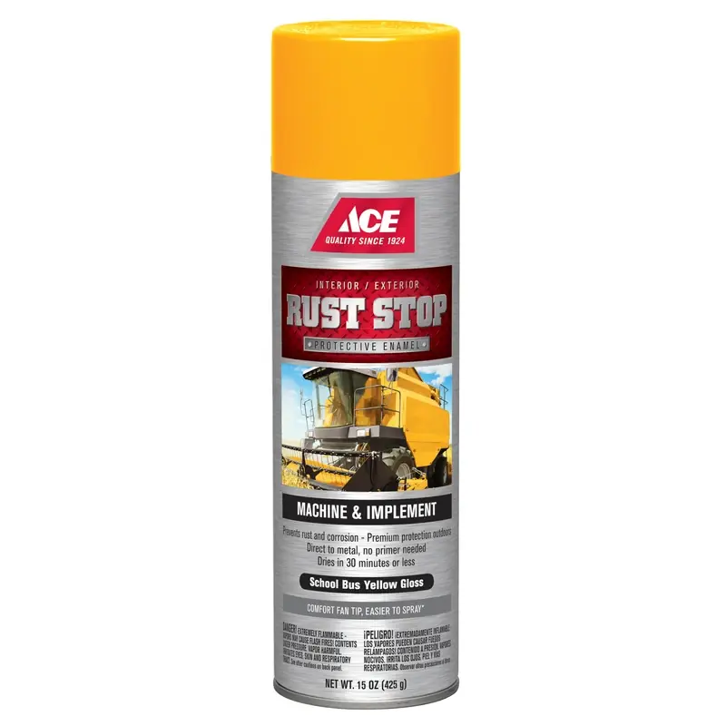 Rust Stop Gloss School Bus Yellow Protective Enamel Spray Paint 15 Oz
