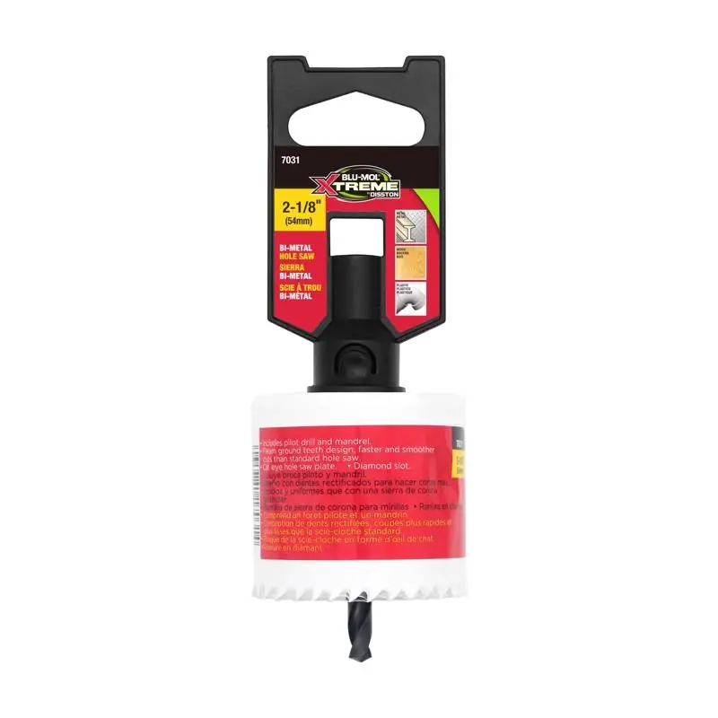 Blu-Mol Xtreme 2-1/8 In. Bi-Metal 1/4 In. D Hole Saw Arbor Included