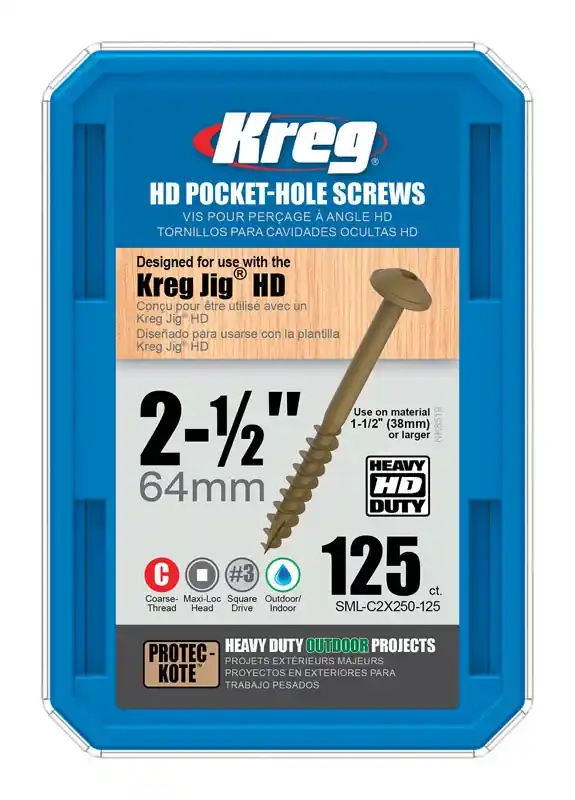 Kreg No. 14 X 2 1/2 In. L Square Zinc-Plated Coarse Pocket-Hole Screw 125 Pk