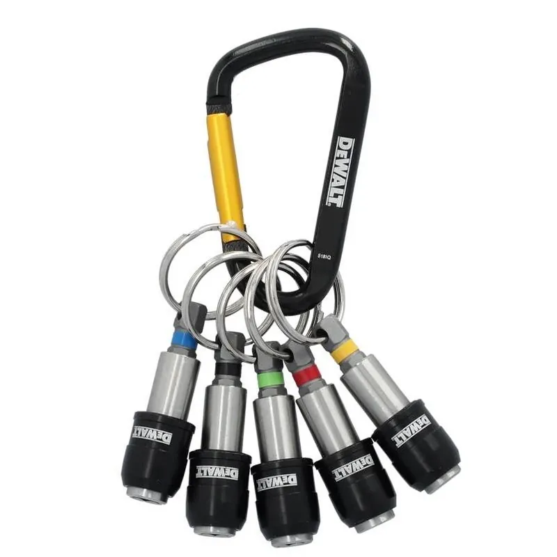 DeWalt 1‑Inch Hardened Alloy Steel Quick‑Change Hex Extension Set – 5‑Piece With Key Ring