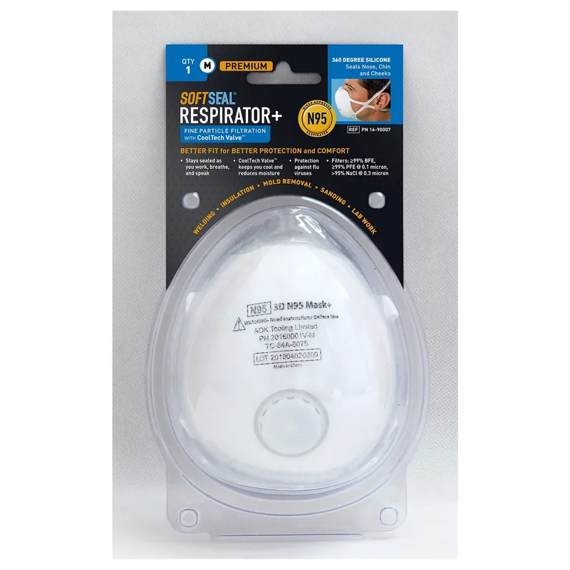 SoftSeal N95 Multi-Purpose Premium Disposable Particulate Respirator Valved White M 1 Pk