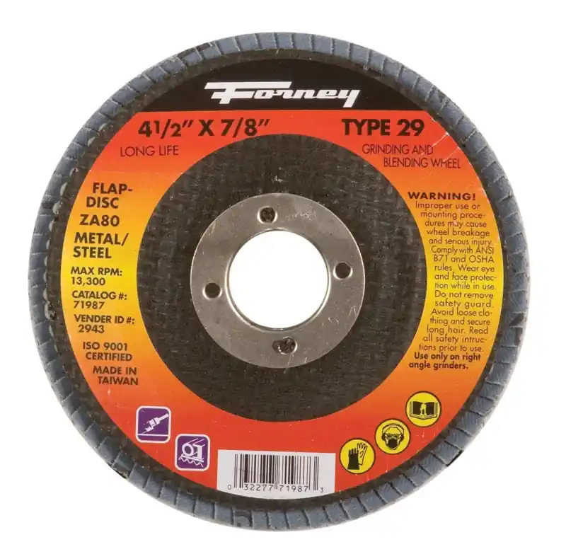 Blue Zirconia Flap Disc, Type 29, 80-Grit, 4.5-In.