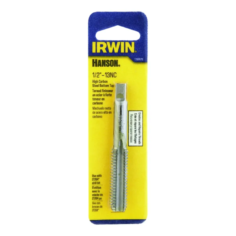 Hanson High Carbon Steel Sae Bottom Tap 1/2 In.-13nc 1 Pc For Precision Threading