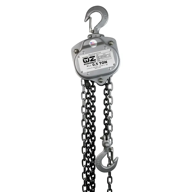 Steel Chain Hoist 1000 Lb Capacity 10 Ft Length Model Ozhde005-10ch