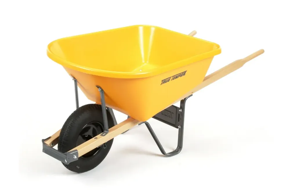 Wheelbarrow, Polyethelyne With Wood Handles, 6-Cu. Ft.