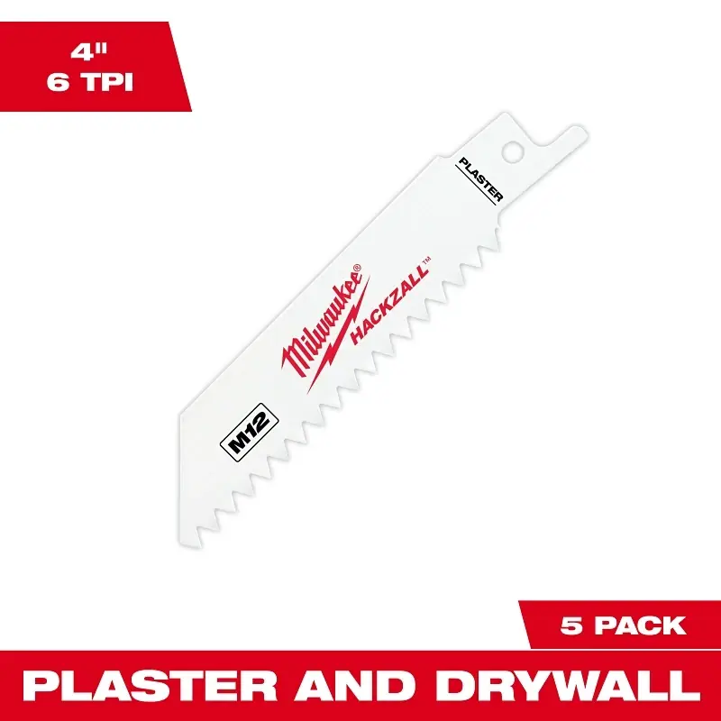 4 In. 6 Teeth Per In. Plaster/Drywall Cutting HACKZALL Reciprocating Saw Blades (5 Pack)