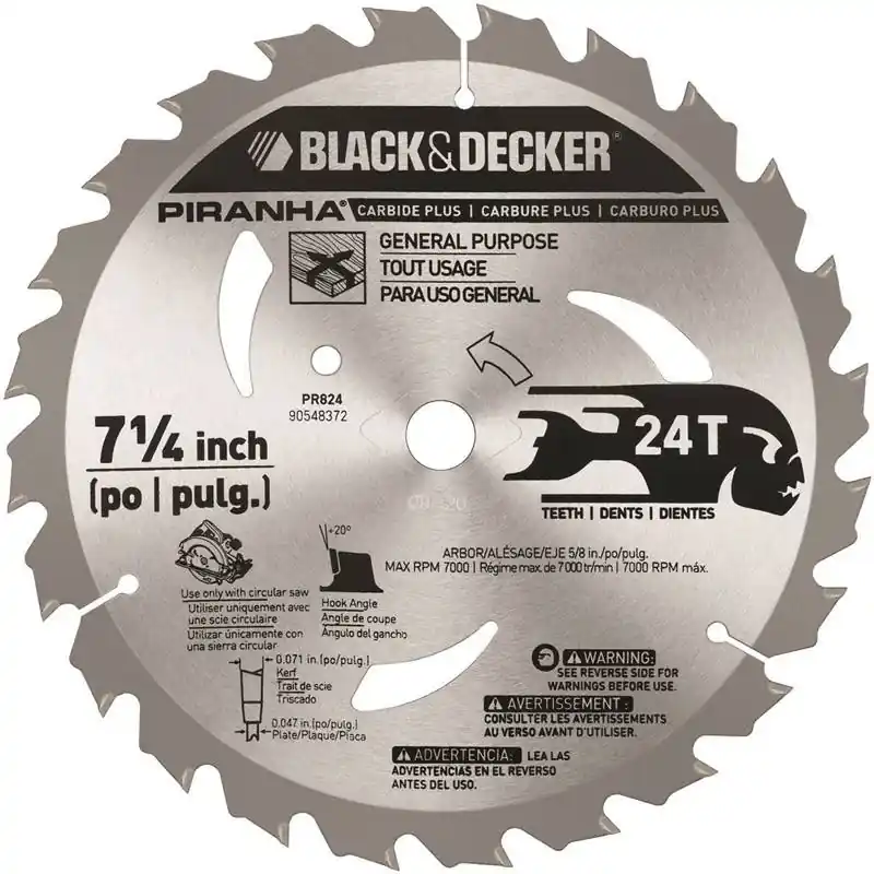 PR824 7.25 Piranha Carbide 24T Blade