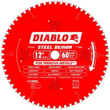 D1260f 12 In. 60 Tooth Steel Demon Ferrous Metal Cutting Blade