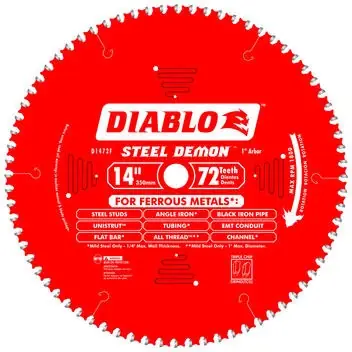 D1472f 14-inch 72 Tooth Steel Demon Ferrous Metal Cutting Saw Blade