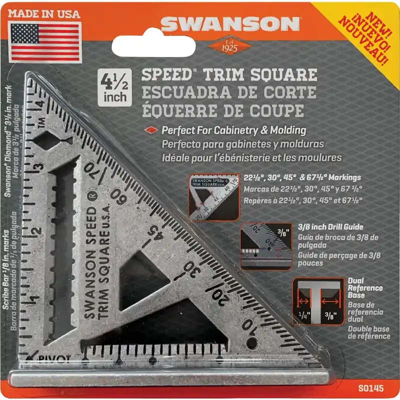 Swanson 4-1/2 In. L Aluminum Trim Speed Square