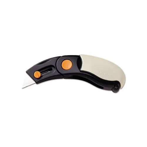 Folding Utility Knife With 4-blade Storage Compartment, Black Finish
