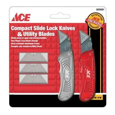 Sk2030-ace Slide Lock Utility Knife With Blades Combo Pack