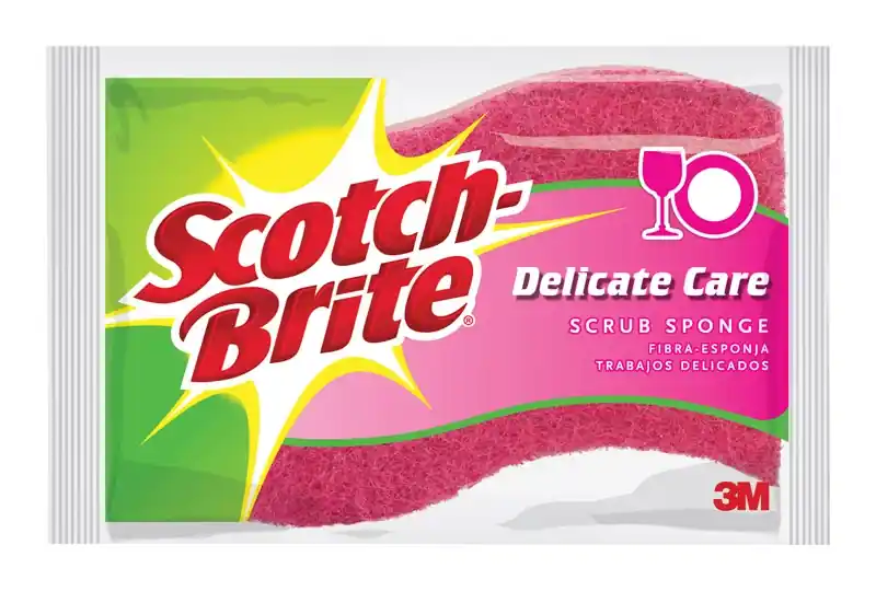 3M Scotch-Brite Delicate, Light Duty Sponge 4.4 In. L 6 Pk