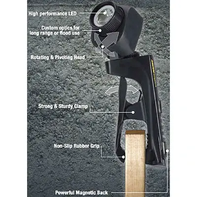 Roughneck Flex360 Led Clamp Flashlight, Model Rnc3aa-b, Versatile And Durable