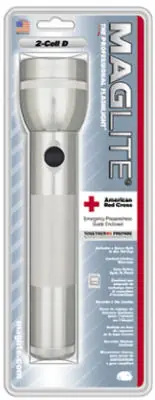 S2d096 27-lumen Incandescent Flashlight, 2 D-cell, Grey Aluminum