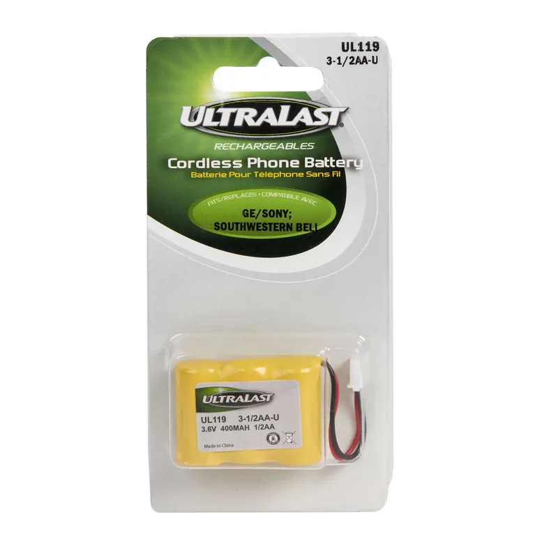UltraLast Ni-Cad AA 3.6 V 0.4 MAh Cordless Phone Battery 3-1/2AA-U 1 Pk