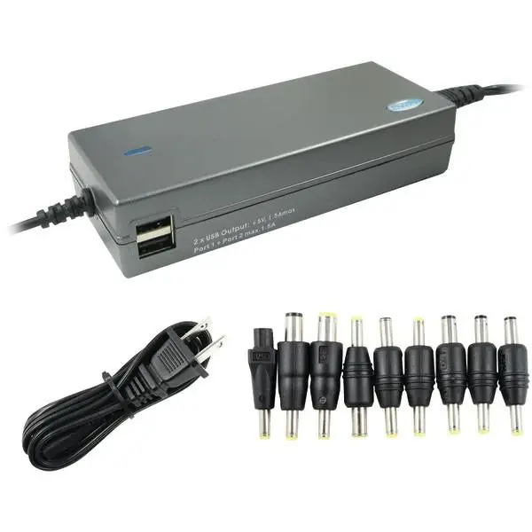 Lac120 120w Laptop Power Adapter With Dual Usb Outputs For 12-18" Laptops