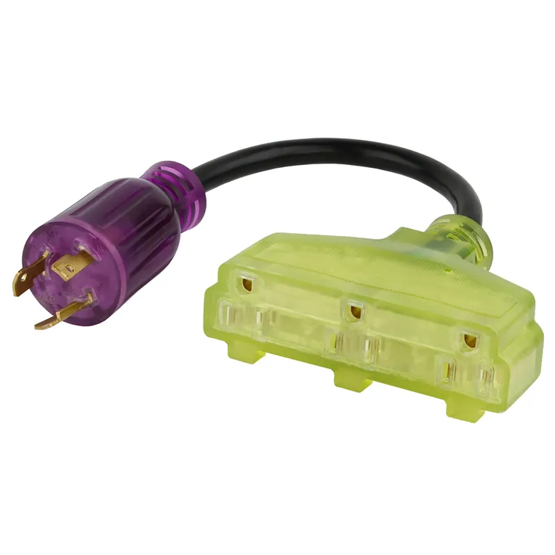 Color Connect 12/3 Sjtw 125 V 12 In. L Outdoor Splitter Cord