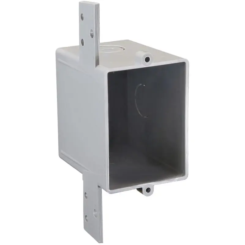 Ez Box New Work 16 Cubic Inch Rectangle Pvc 1 Gang Outlet Box Gray