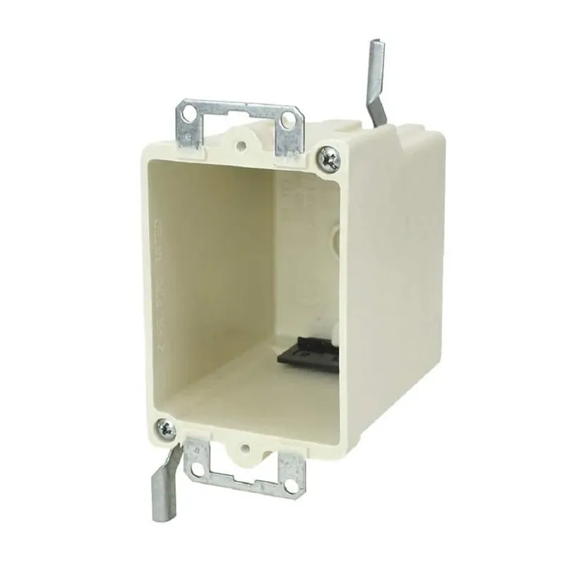 Fiberglass Box 1-gang 18 Cubic Inches Old Work Switch Or Receptacle Box With Wings