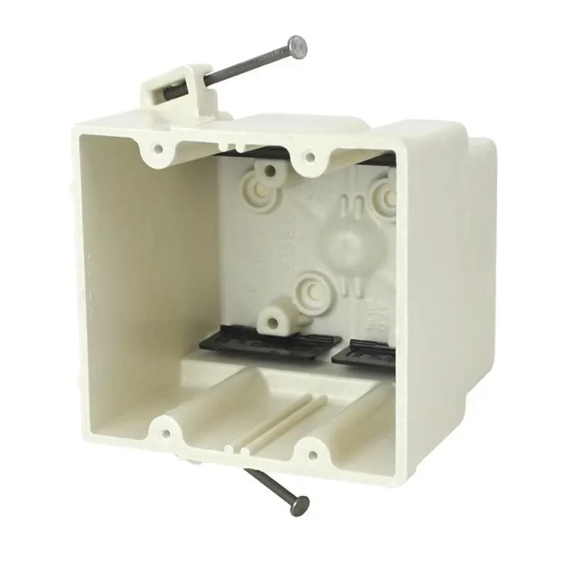 Allied Moulded 2‑Gang 37 cu in PVC Electrical Box – Off‑White, New‑Work Design
