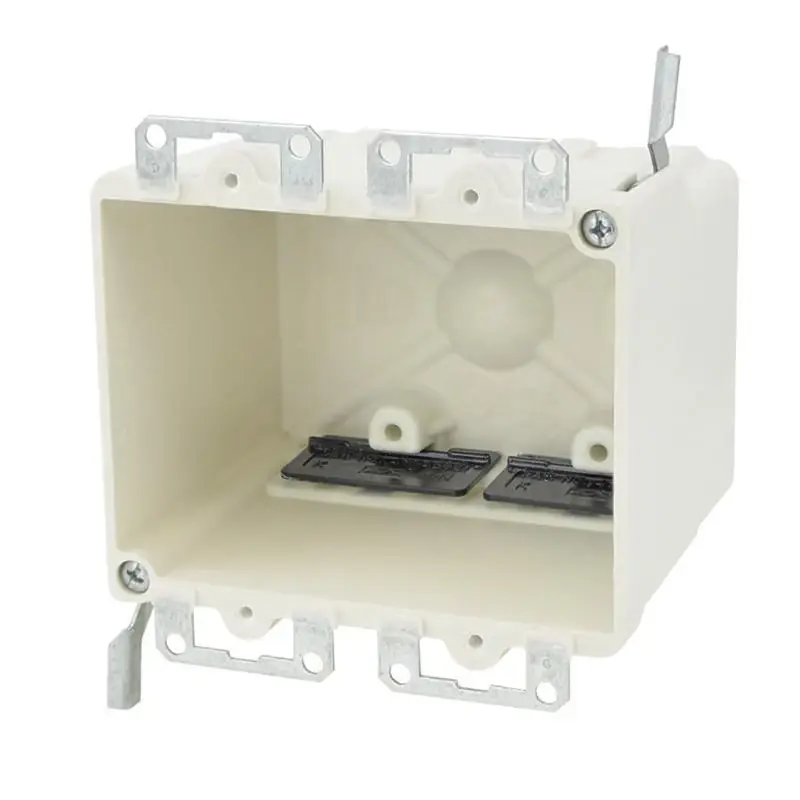 Allied Moulded 32.5 Cu In Square Fiberglass 2 Gang Electrical Box Off White