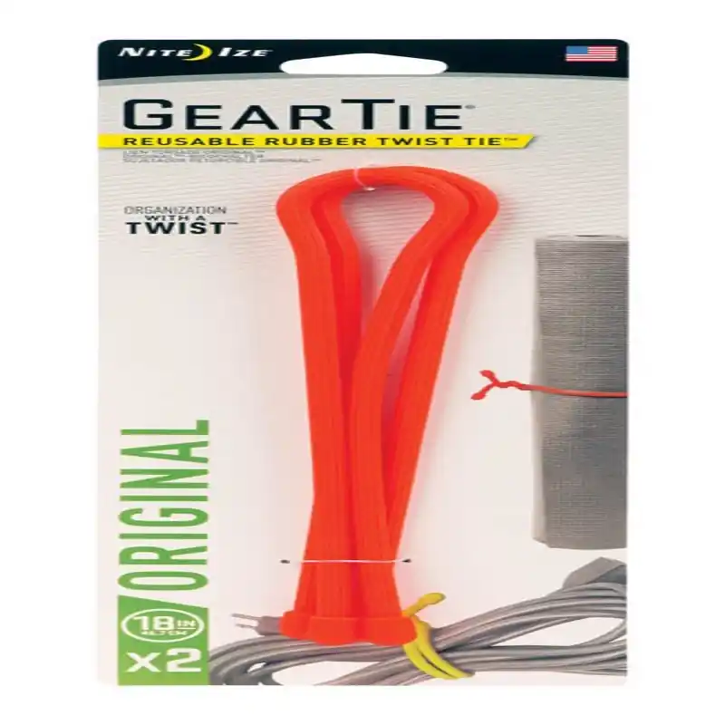18 In. Gear Tie In Bright Orange (2-Pack)