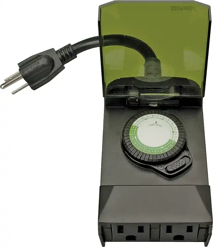 Outdoor Timer, 24-Hour Mechanical Programming, 2-Outlets