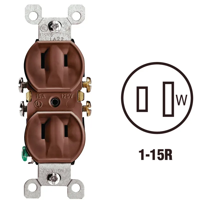 Leviton 15 Amps Brown Outlet 1-15R 1 Pk