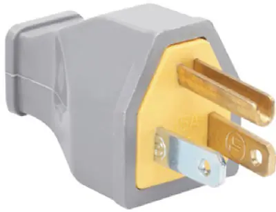 Residential High-impact Thermoplastic Construction Plug, Gray, 2 Pole, 3 Wire, 15-amp, 125-volt