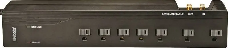 Coleman 0416037811 7-outlet Surge Protector Strip With 4 Ft Cord, 1500 Joules, Black