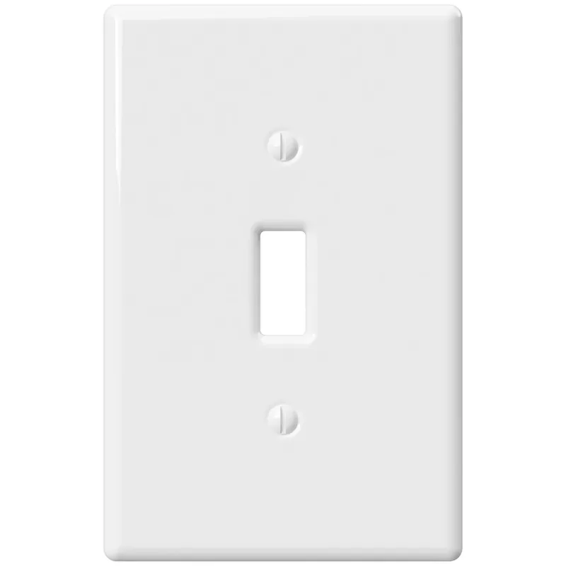 Amerelle Metro White 1 Gang Stamped Steel Toggle Wall Plate 1 Pk