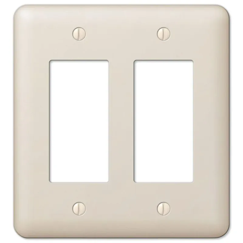 Amerelle Devon Light Almond 2 Gang Stamped Steel Decorator Wall Plate 1 Pk