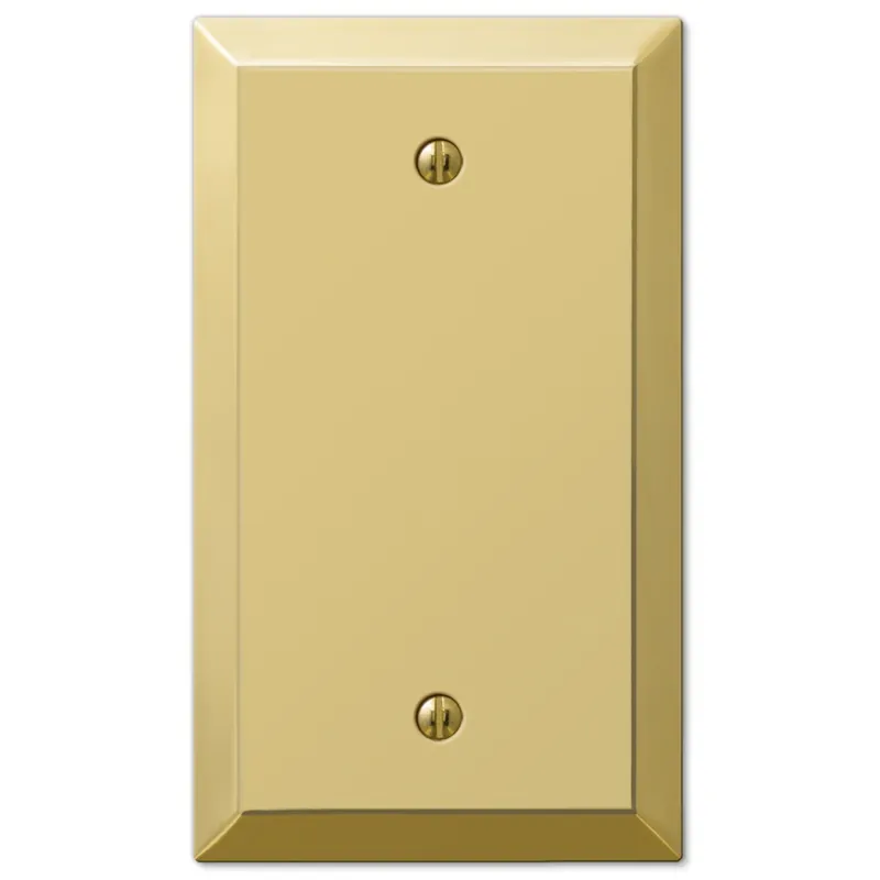 Amerelle Century Polished Brass 1 Gang Stamped Steel Blank Wall Plate 1 Pk