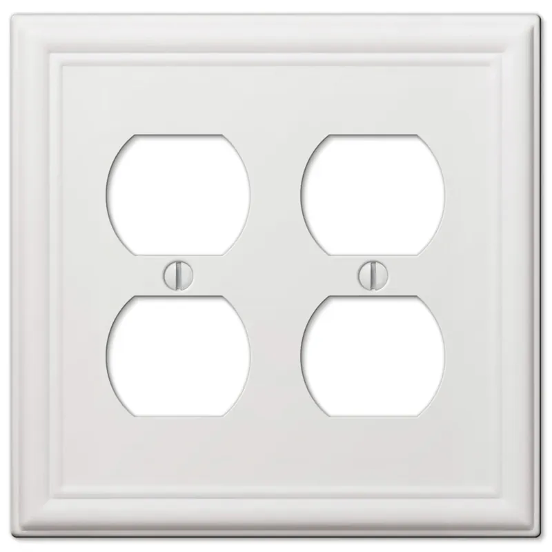 Amerelle Chelsea White 2 Gang Stamped Steel Duplex Wall Plate 1 Pk