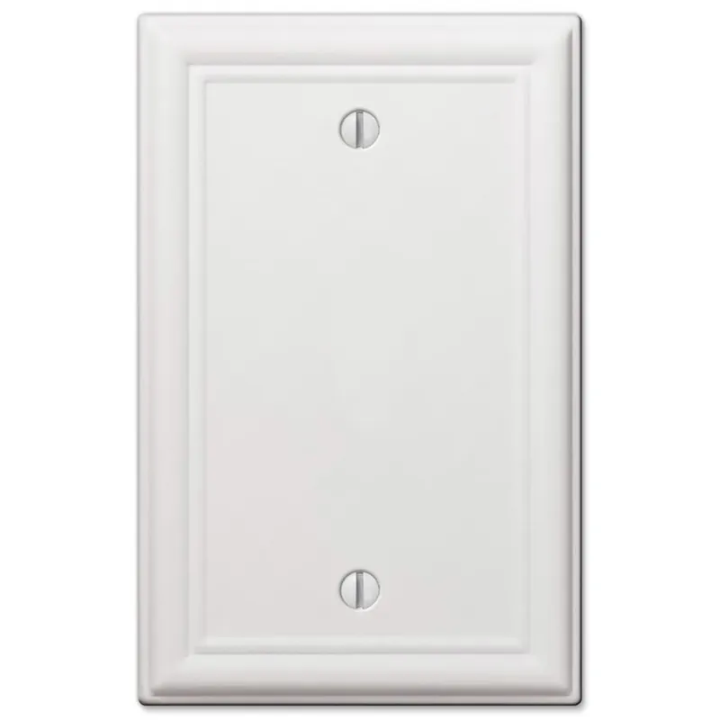 Amerelle Chelsea White 1 Gang Stamped Steel Blank Wall Plate 1 Pk