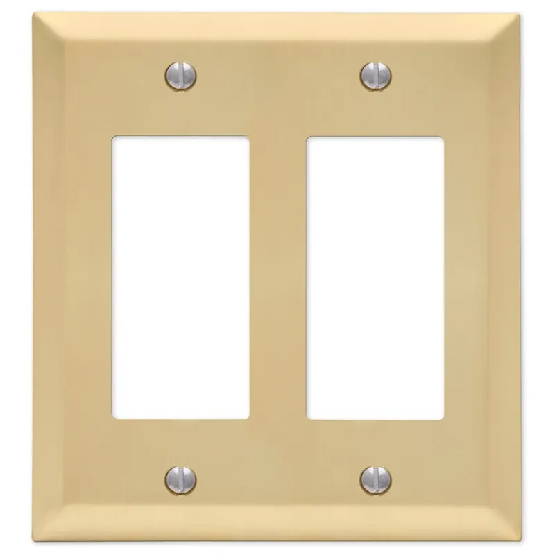 Amerelle Century Satin Brass 2 Gang Stamped Steel Decorator Wall Plate 1 Pk