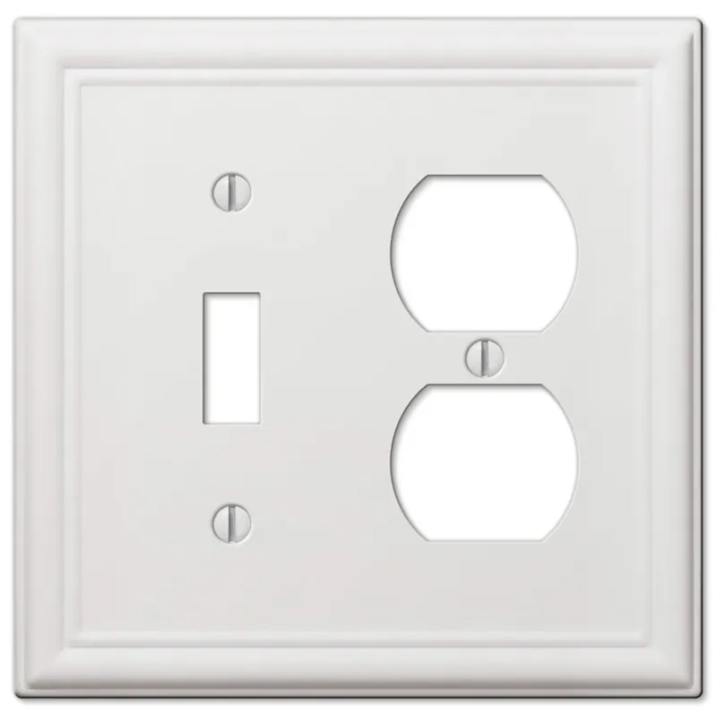 Amerelle Chelsea White 2 Gang Stamped Steel Duplex/Toggle Wall Plate 1 Pk