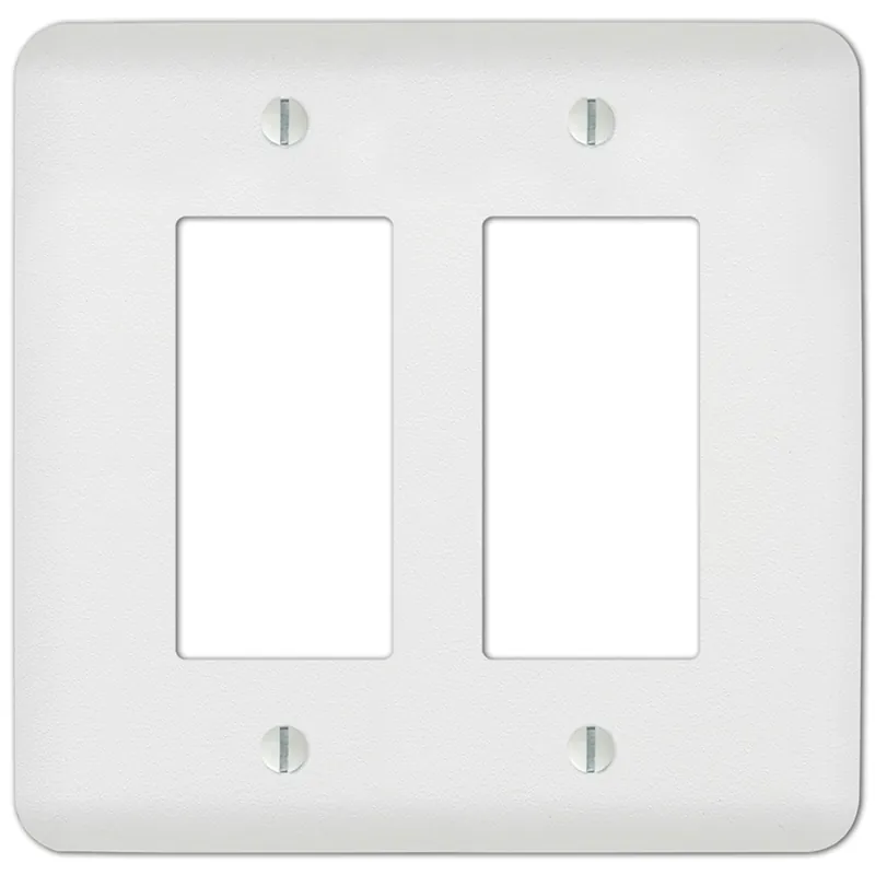 Amerelle Capri Paintable Textured White 2 Gang Stamped Steel Decorator Wall Plate 1 Pk