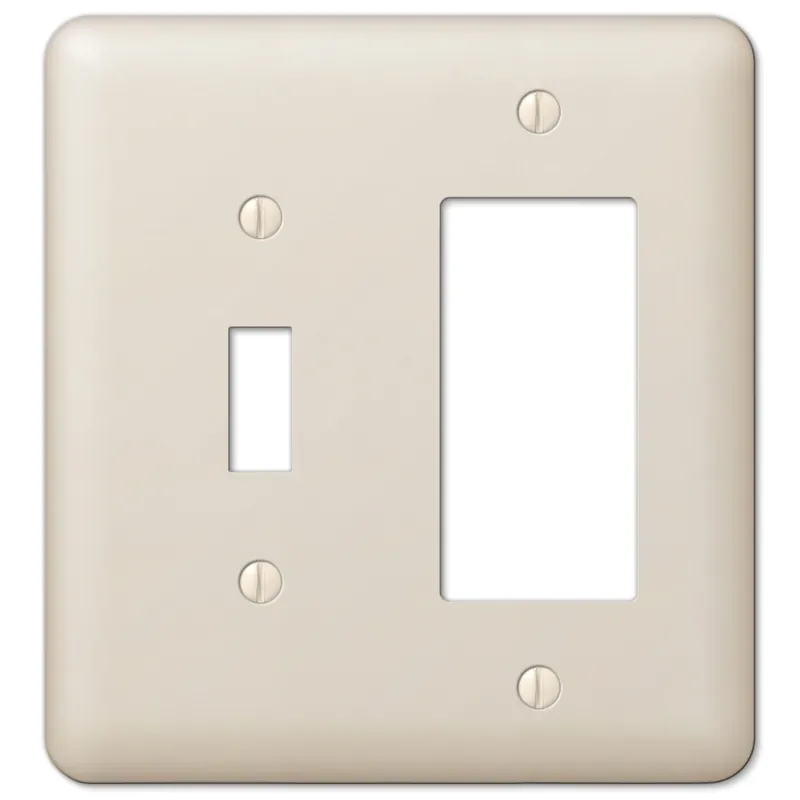 Amerelle Devon Light Almond 2 Gang Stamped Steel Decorator/Toggle Wall Plate 1 Pk