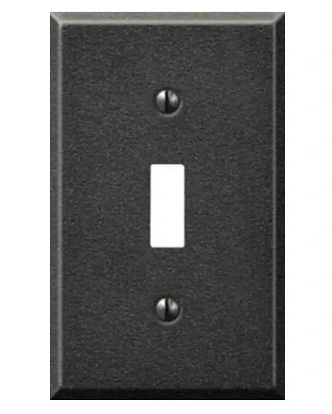 Textured Antique Pewter Steel Toggle Switch Wall Plate 1 Gang 9tap101
