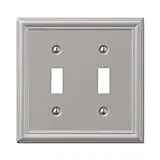 Brushed Nickel 2 Toggle Wall Plate - Creative Accents Chelsea Model 9lbn102