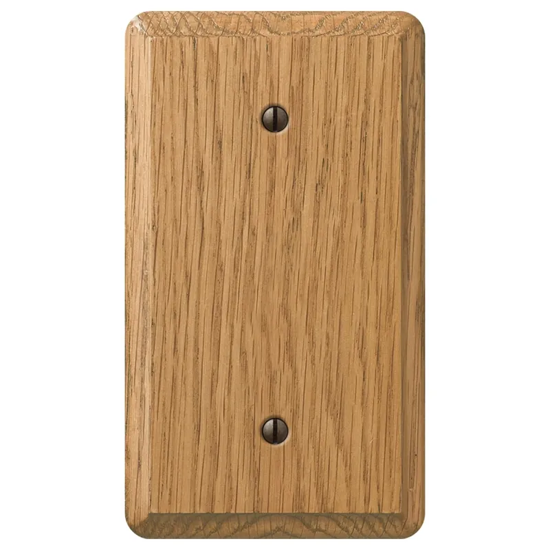 Amerelle Contemporary Light Brown 1 Gang Oak Wood Blank Wall Plate 1 Pk